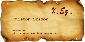 Kriston Szidor névjegykártya